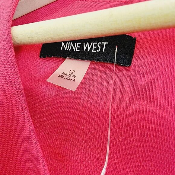 Nine West Fuchsia Pink Knit Fit and Flare Dress Size 12 NWT - Picture 4 of 7